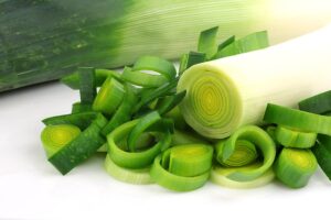 Leeks fresh sliced