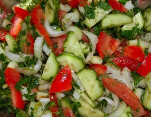 Cucumber and tomato salad