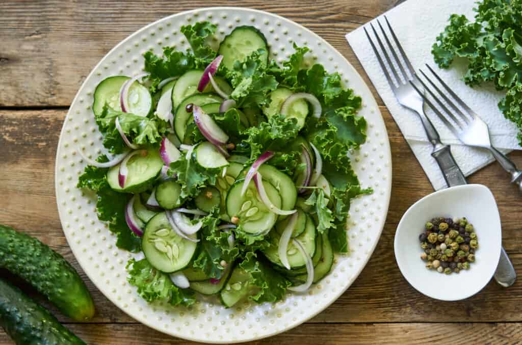 Kale and cucumber salad