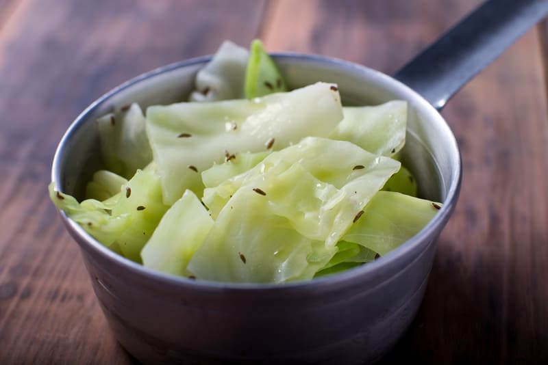 Steamed and buttered cabbage