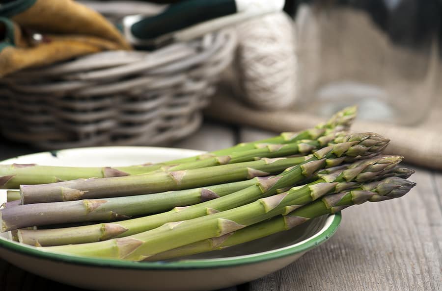 Asparagus in kitchen