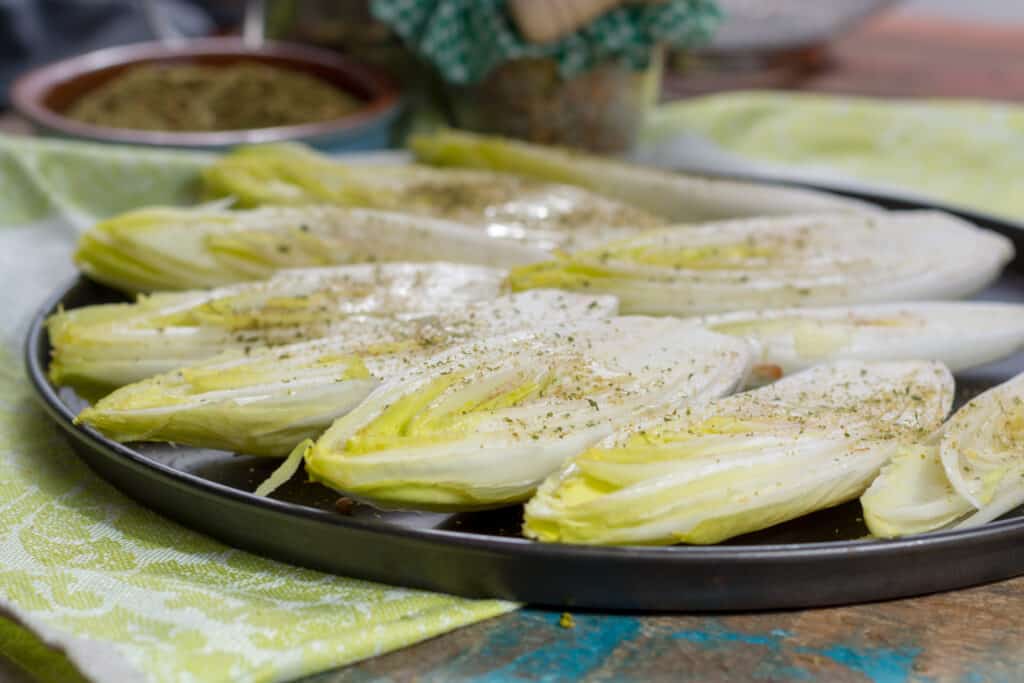 Belgian endive halved