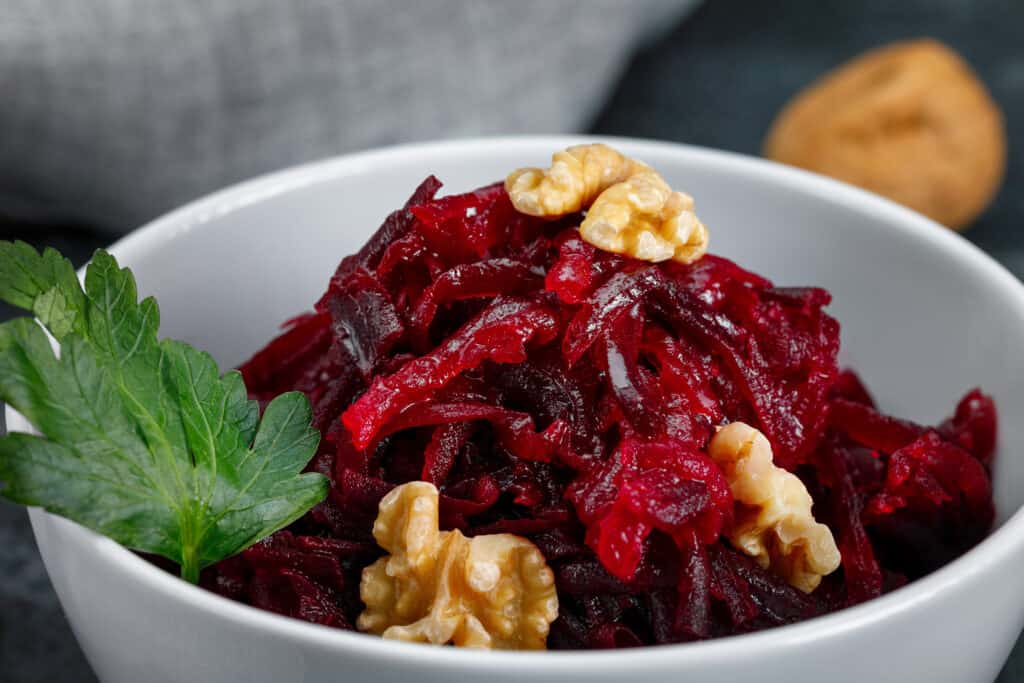 Beet salad with walnuts