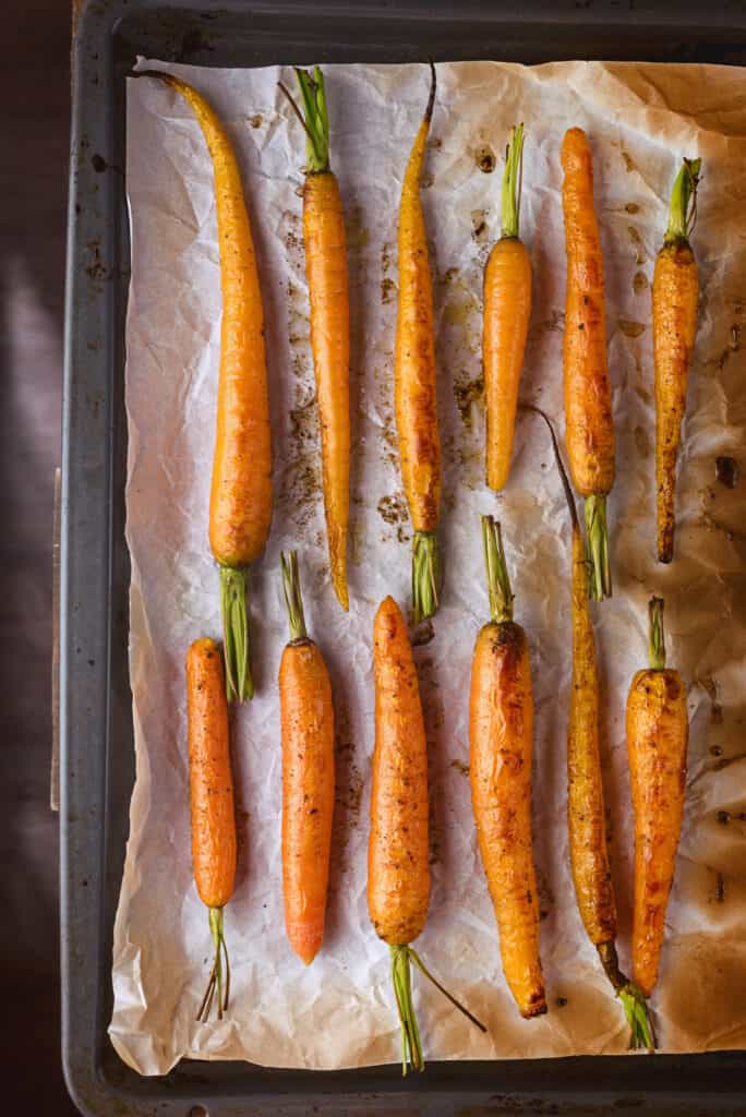 Roasting carrots