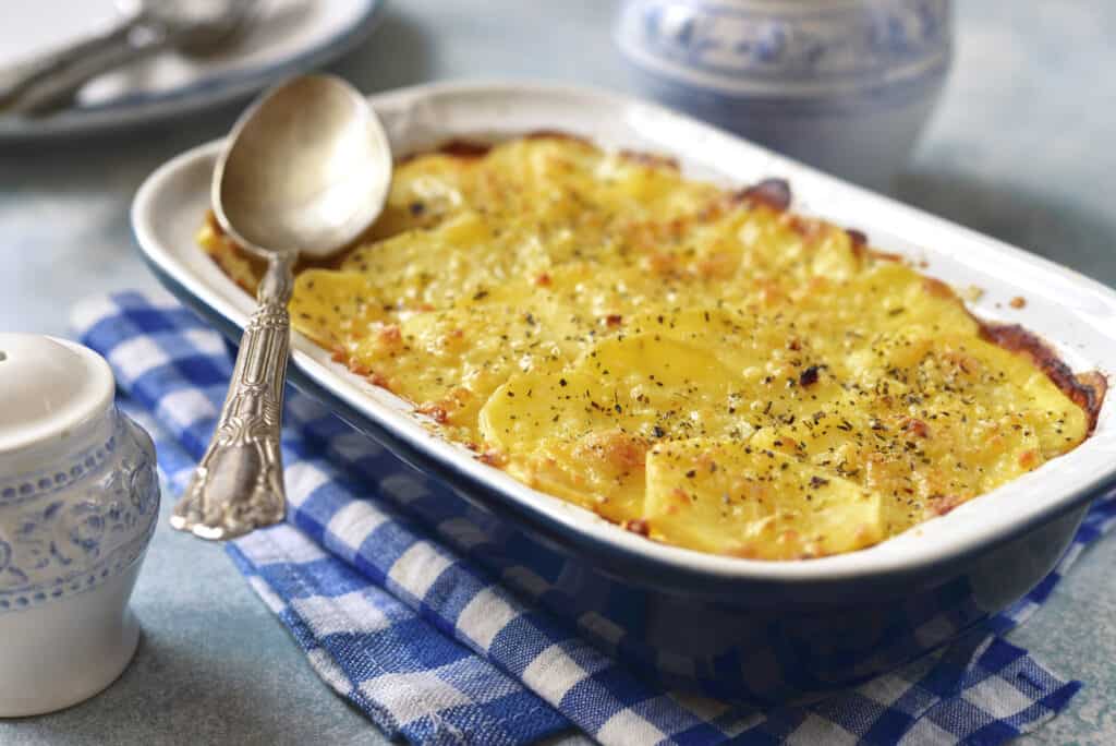 Celeriac and potato gratin