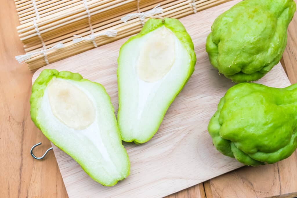 Chayote halved 
