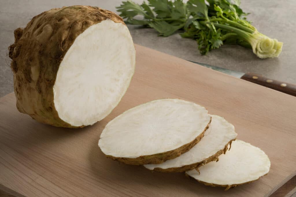 Sliced celeriac