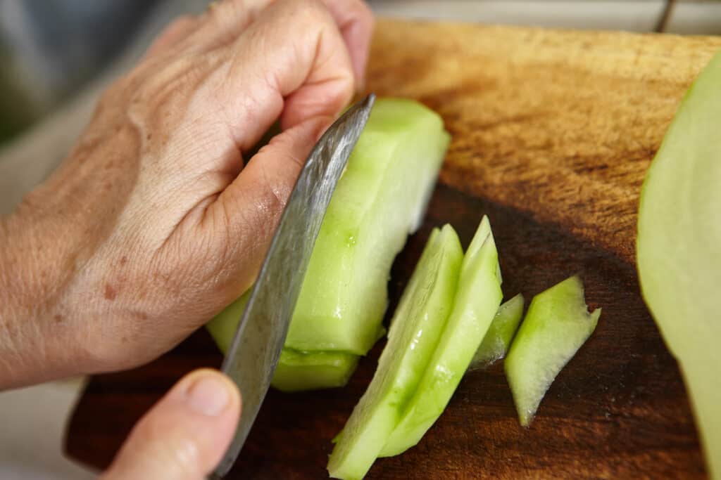 Chayote slices