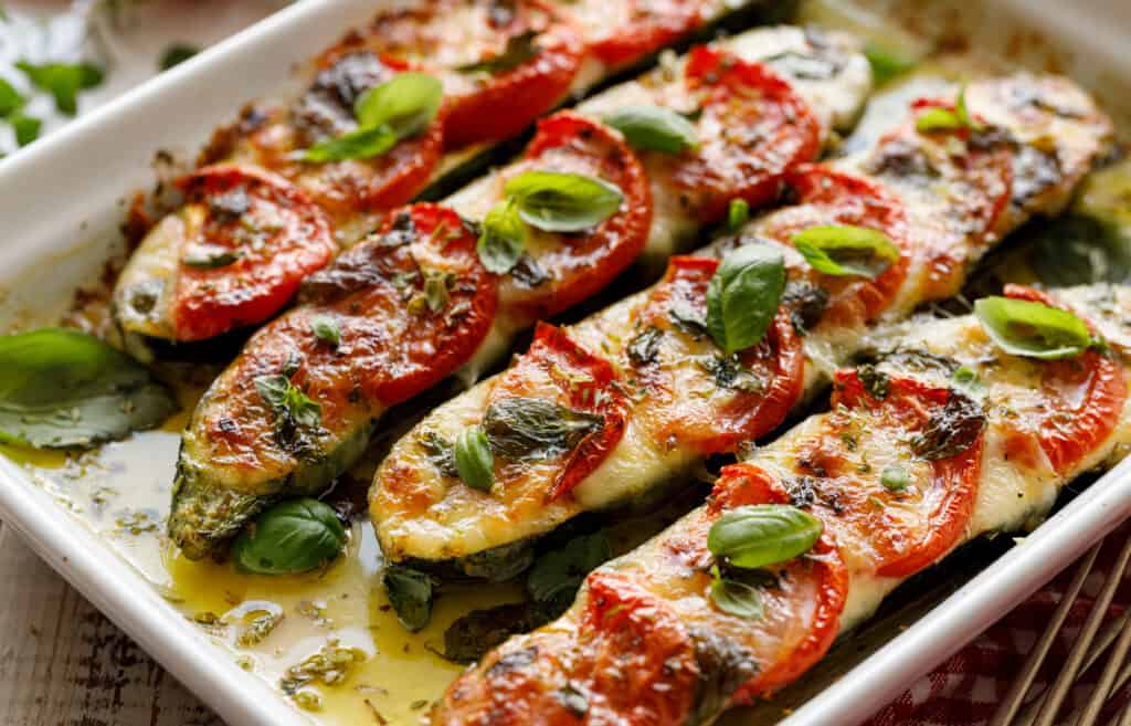 Stuffed zucchini baked