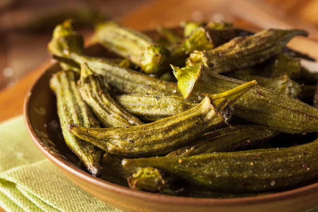 Roasted okra