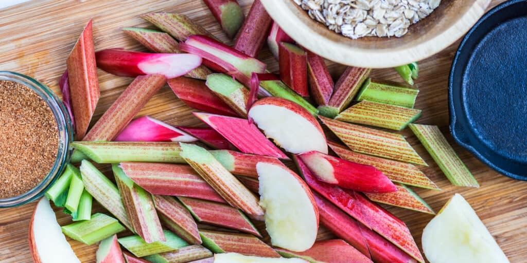 Rhubarb sliced