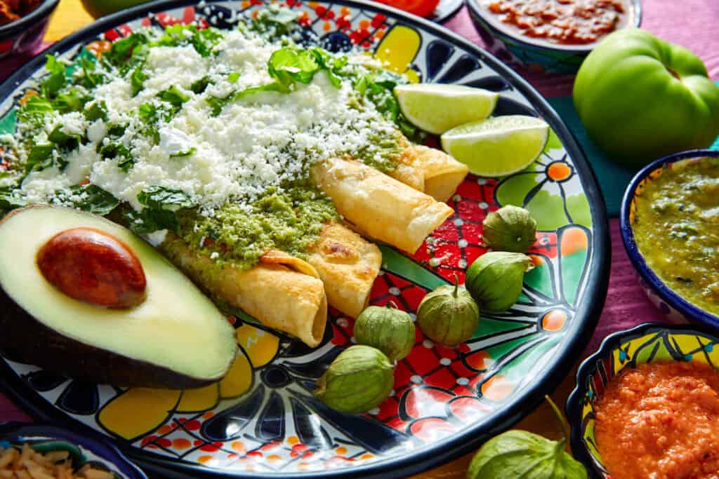 Enchiladas with salsa verde