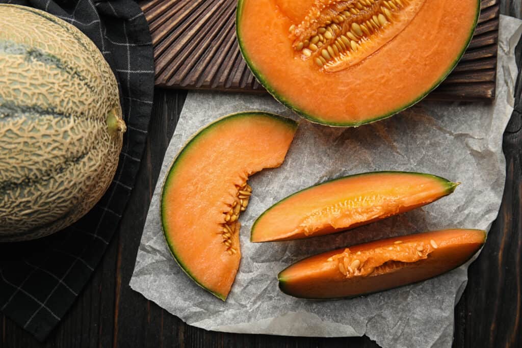 sliced muskmelon