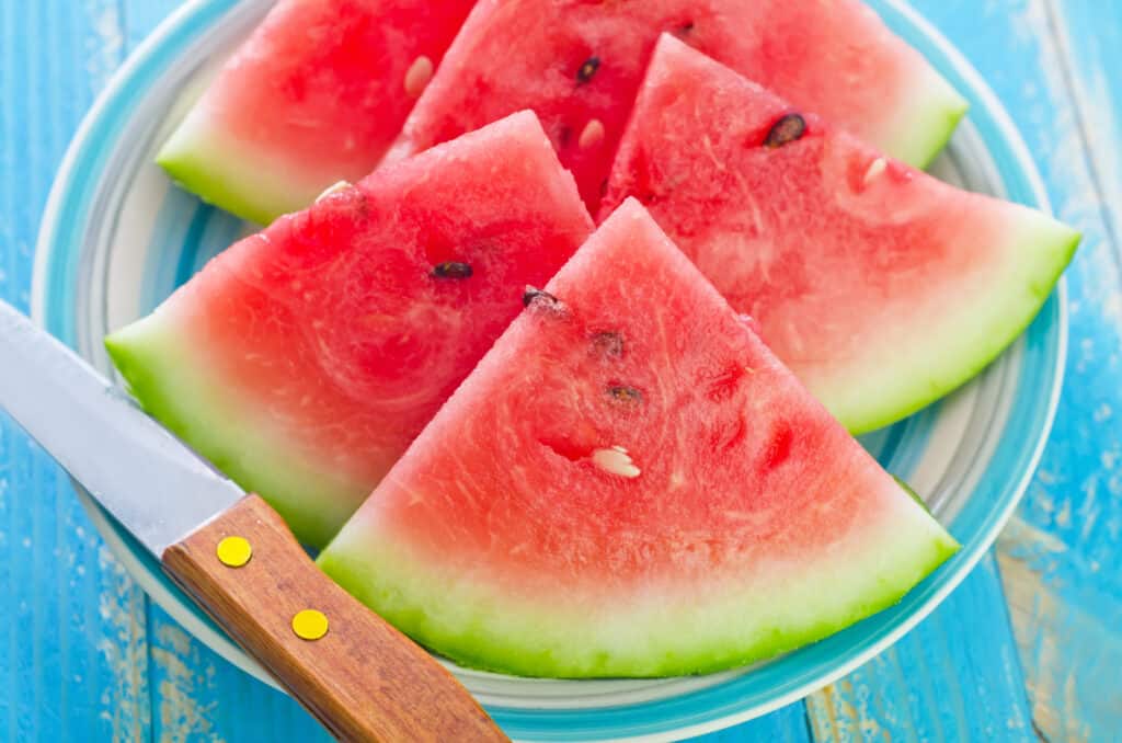 Sliced watermelon