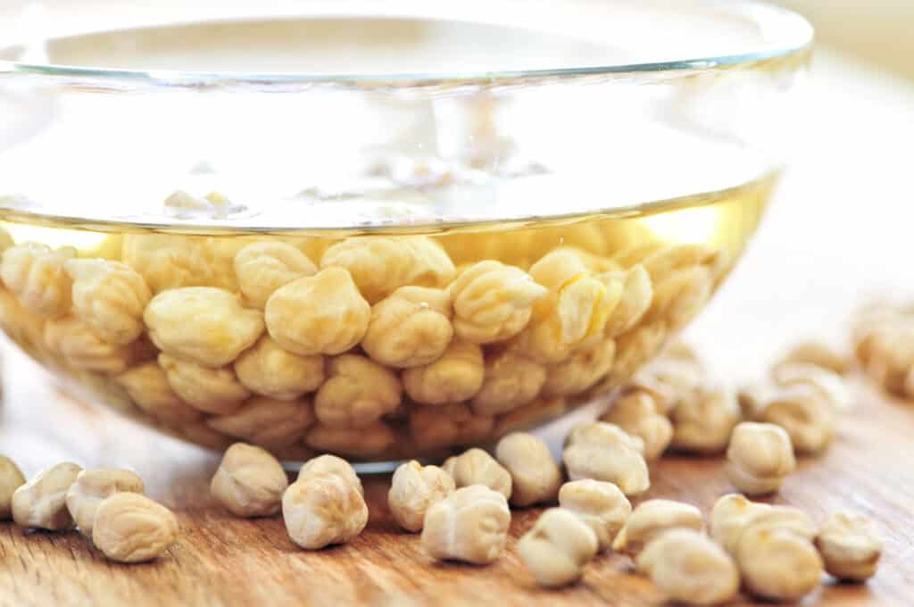Chickpeas in water