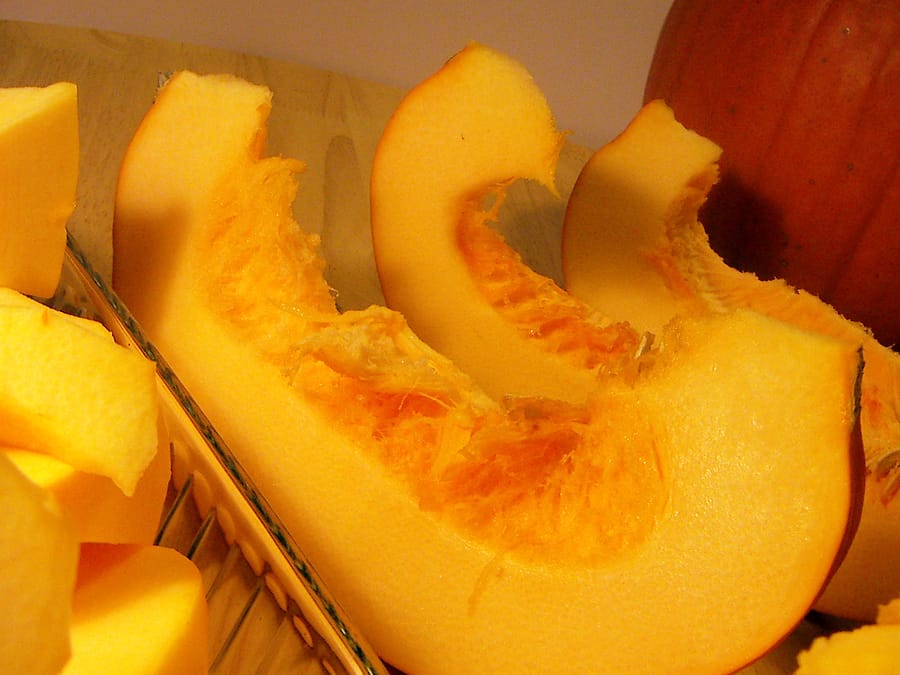 Pumpkin sliced for cooking