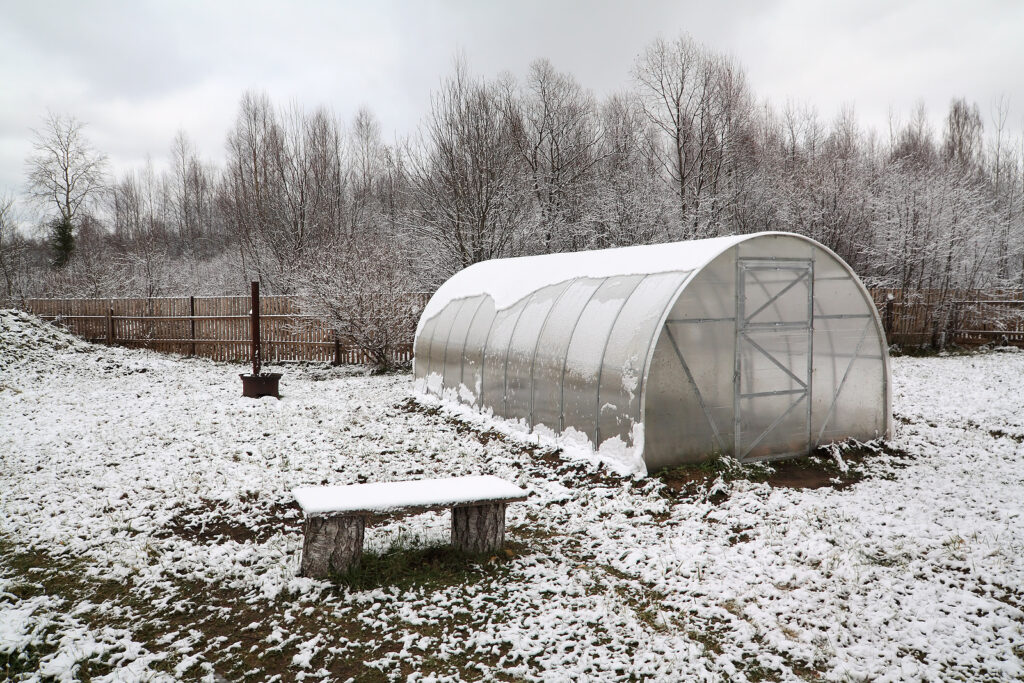 Hoophouse in winter