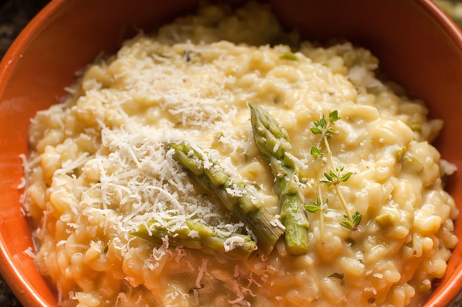 Risotto asparagus and parmesan cheese Risotto and asparagus