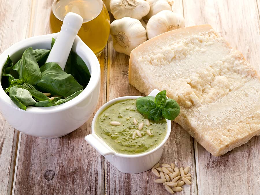 Pesto ingredients Making pesto