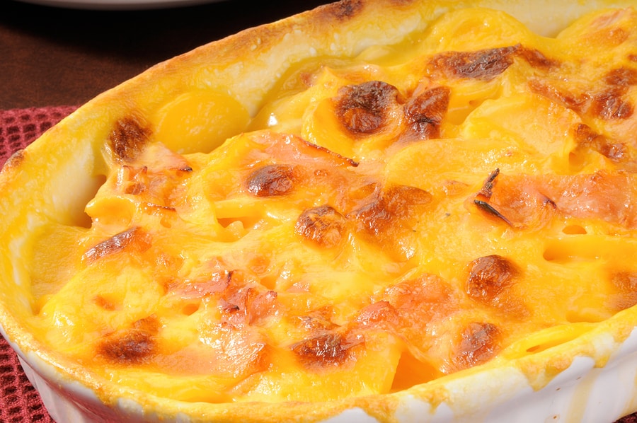 Potato, ham, cheese gratin