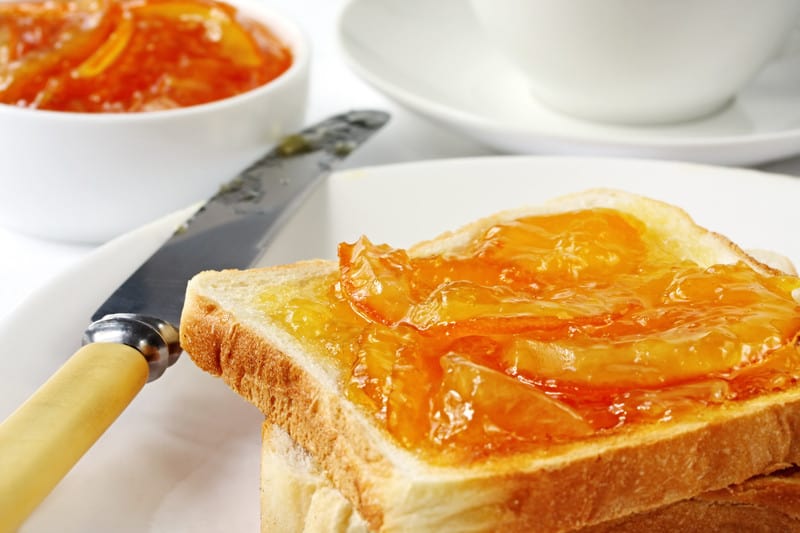Orange marmalade on toast