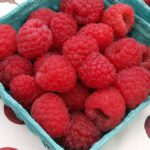 Raspberries in basket