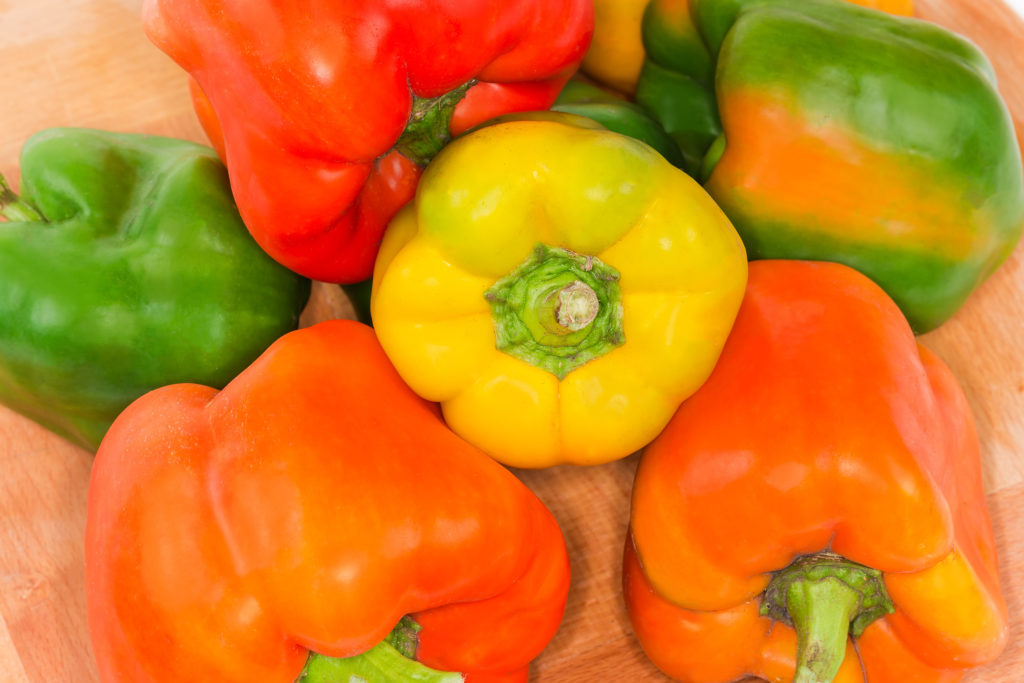 Bell peppers harvested