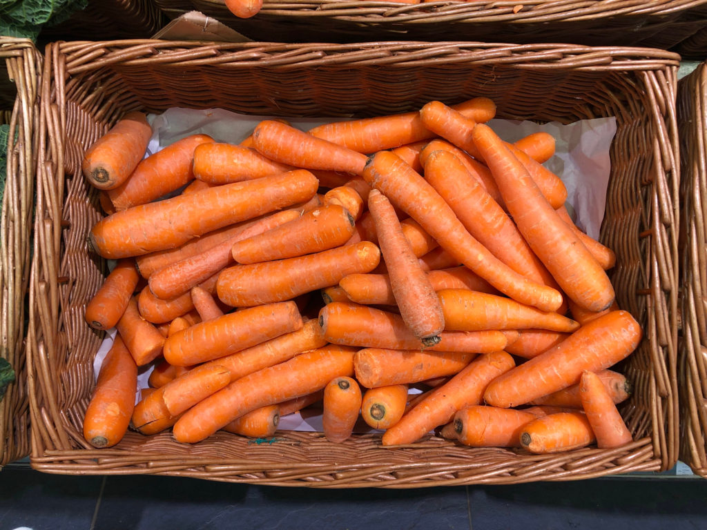 Carrots in basket