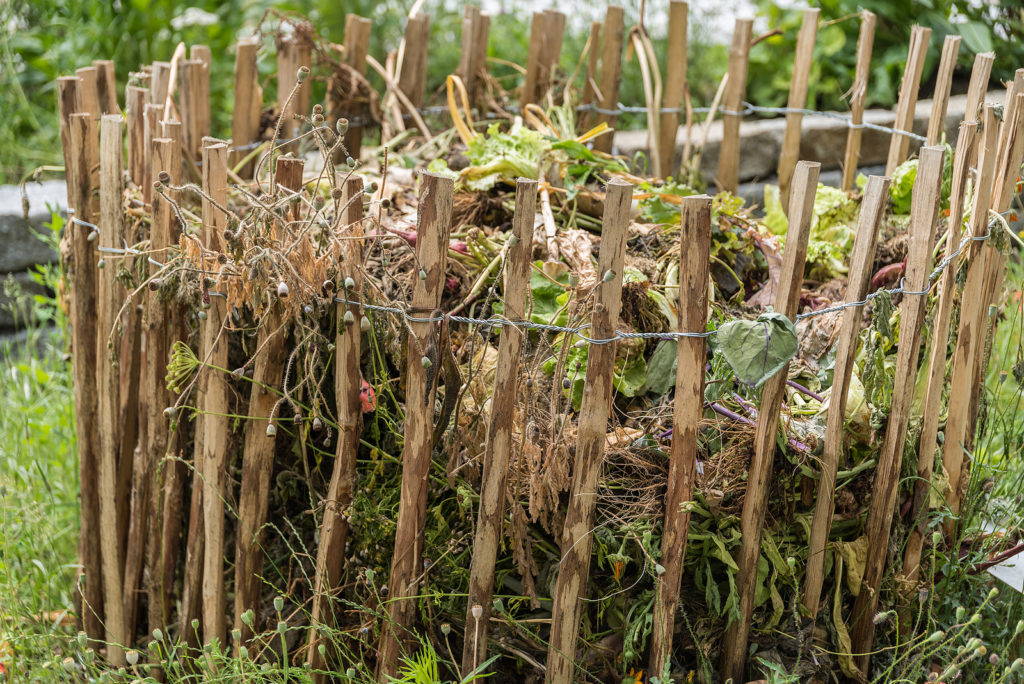 Stick and wire compost heap