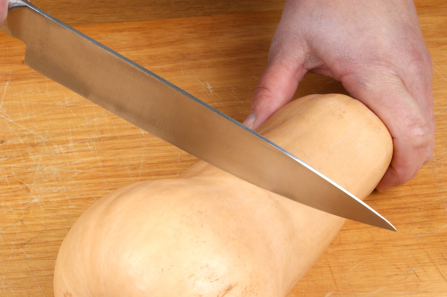 Prepping butternut squash