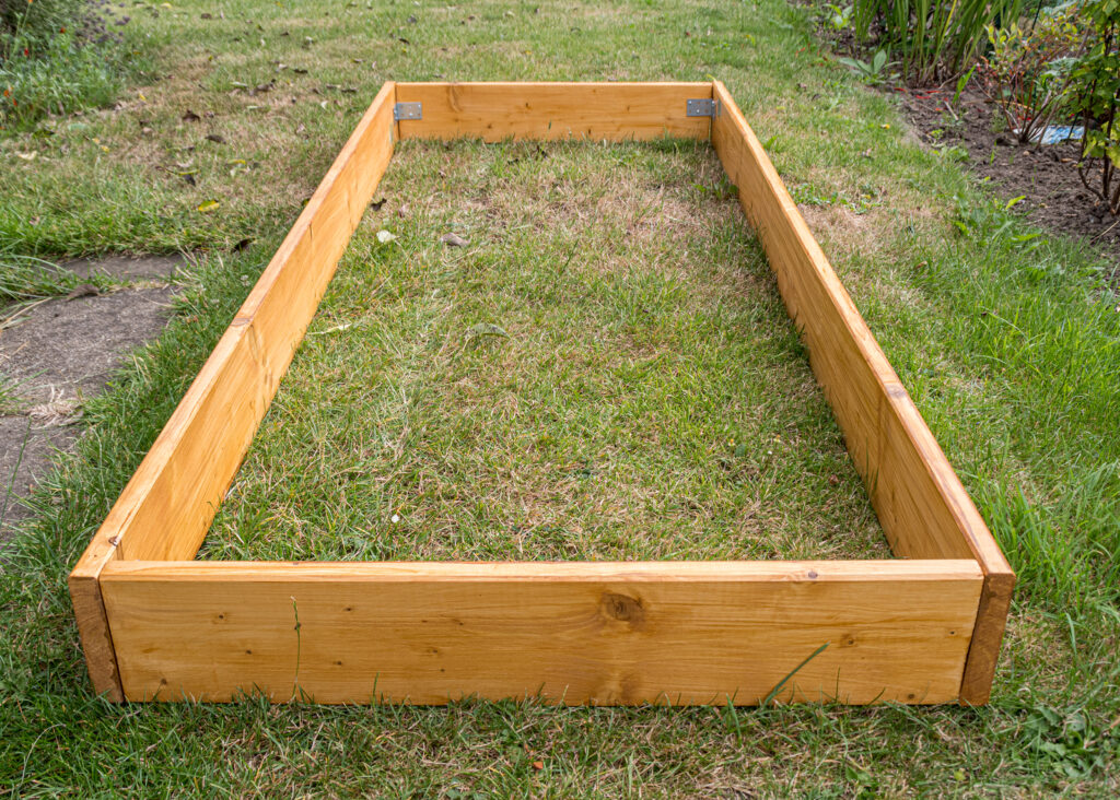 a simple wood raised bed