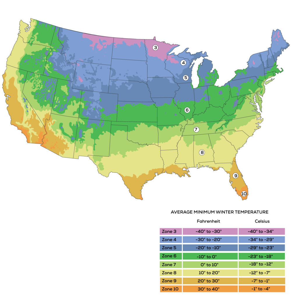 USDA Hardiness map
