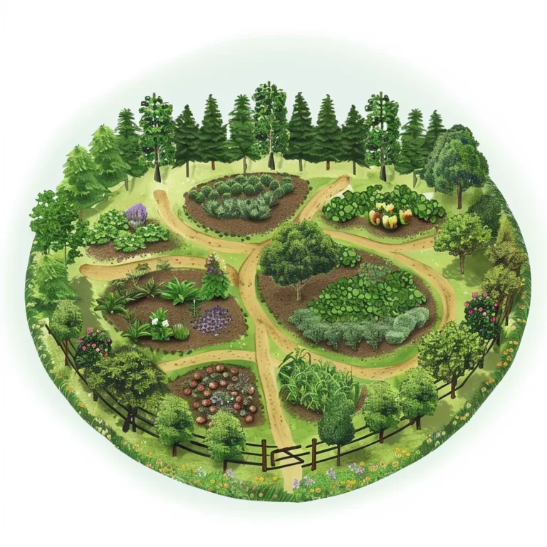 Food forest illustration