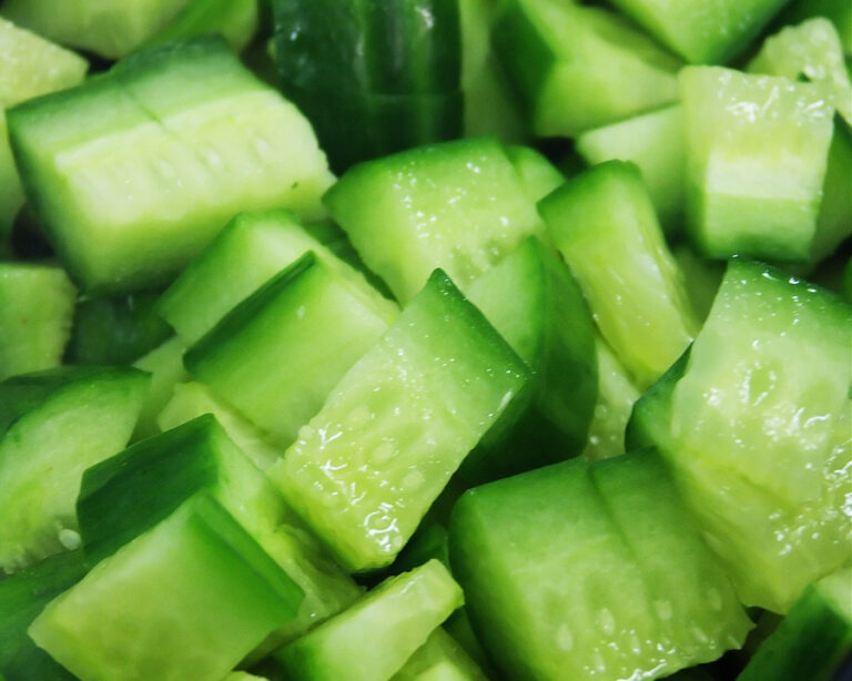 Sliced cucumbers